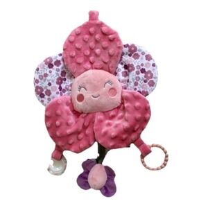 DreamGro Flower Baby Girl Lovey Plush Baby On The Go Clip Rattle Crinkle Toy NWT